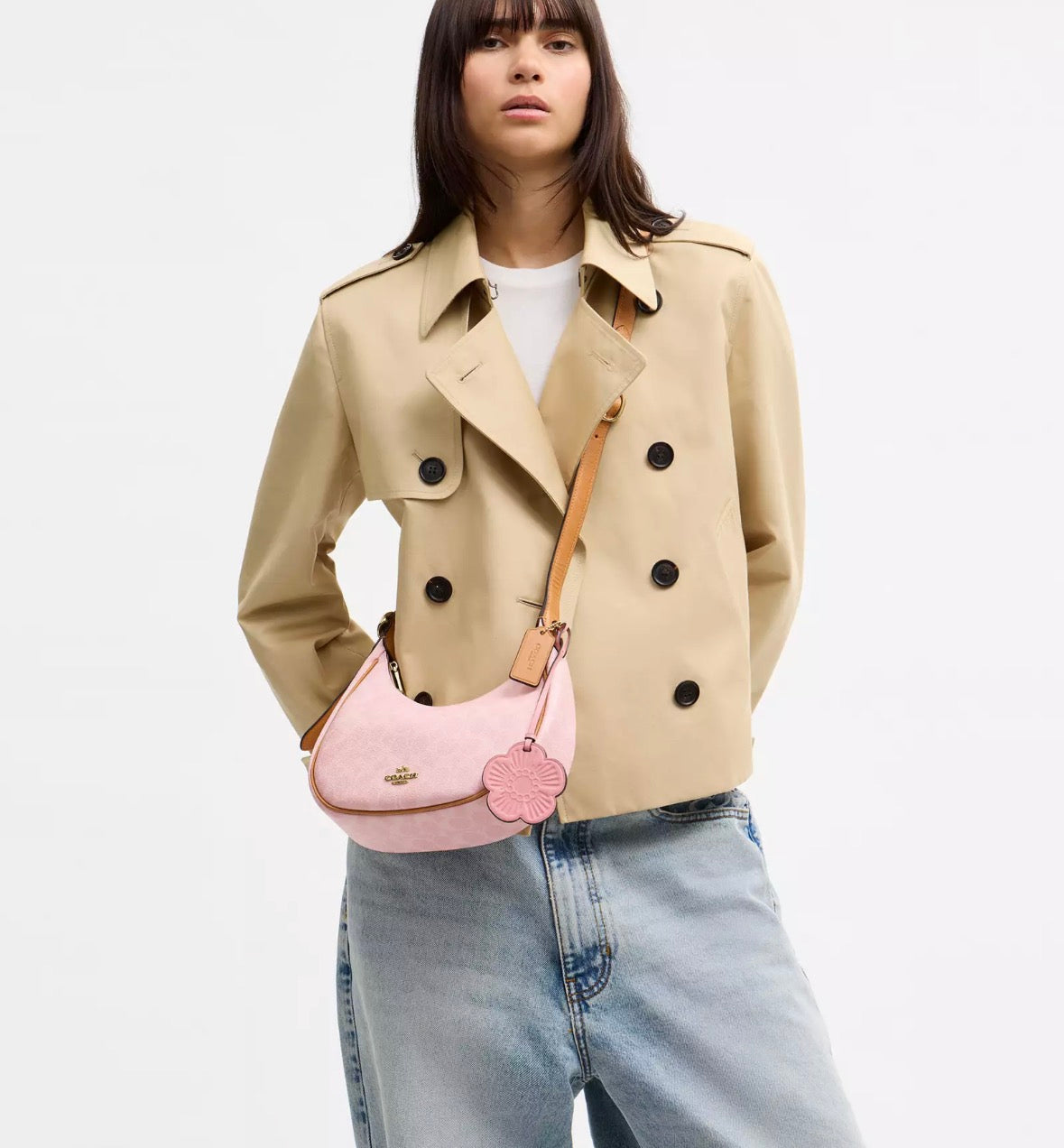 Coach Emily Shoulder Bag In Signature Canvas With Charms