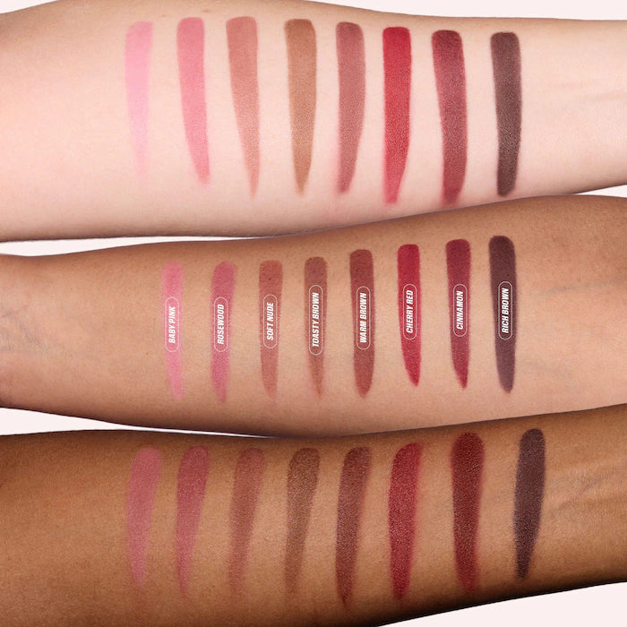HUDA BEAUTY Lip Contour Lip Stain for 12-Hour Wear: Rich Brown