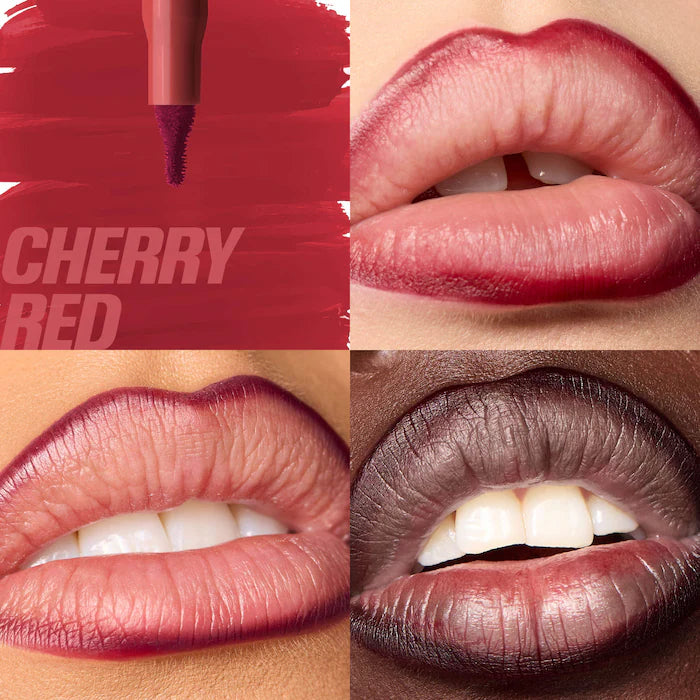 HUDA BEAUTY Lip Contour Lip Stain for 12-Hour Wear: Cherry Red