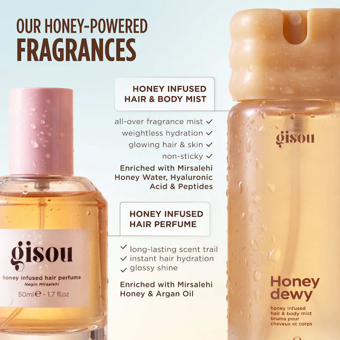 Gisou
Honey Dewy Honey Infused Hair & Body Mist