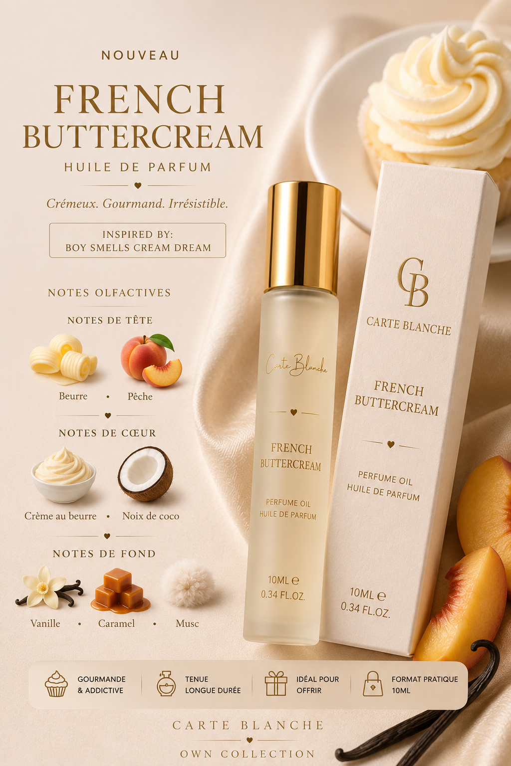 Collection Carte Blanche FRENCH BUTTERCREAM — Huile de Parfum 10 ml
