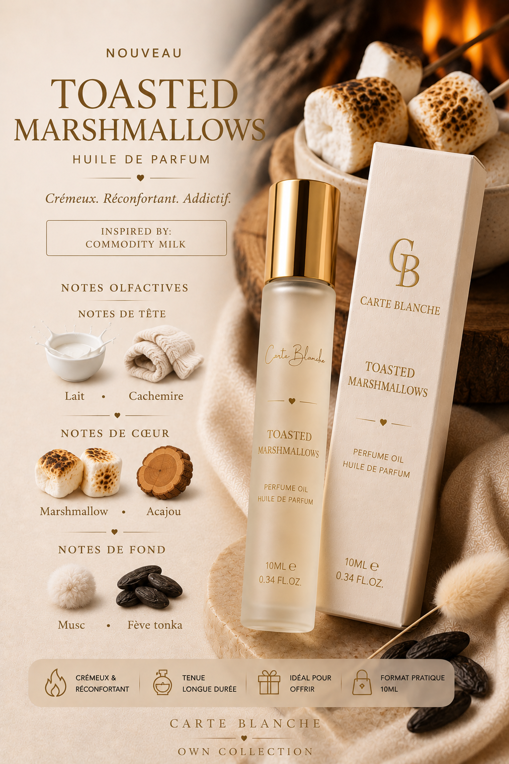 Collection Carte Blanche TOASTED MARSHMALLOWS — Huile de Parfum 10 ml