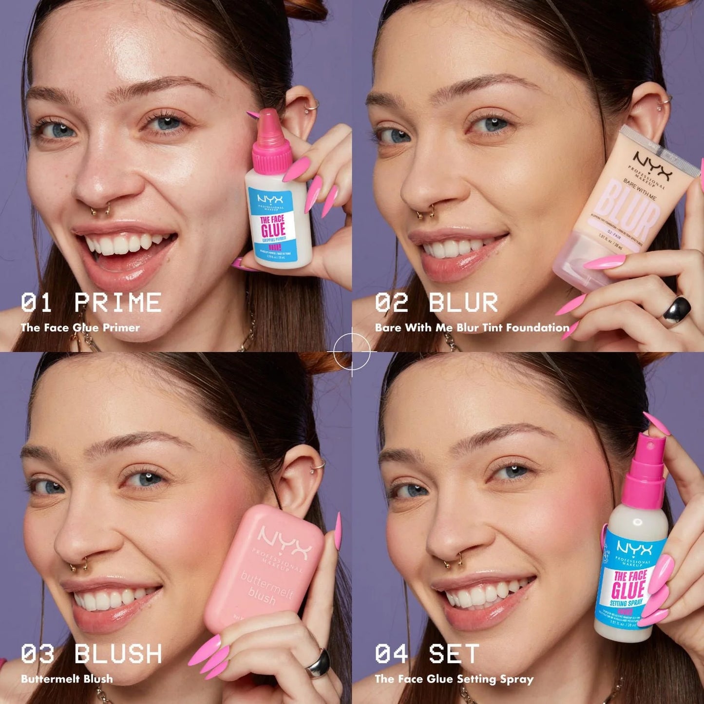 NYX Professional Makeup The Face Glue Gripping Setting Spray, 24 hour wear