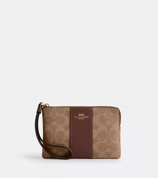 Coach Corner Zip Wristlet