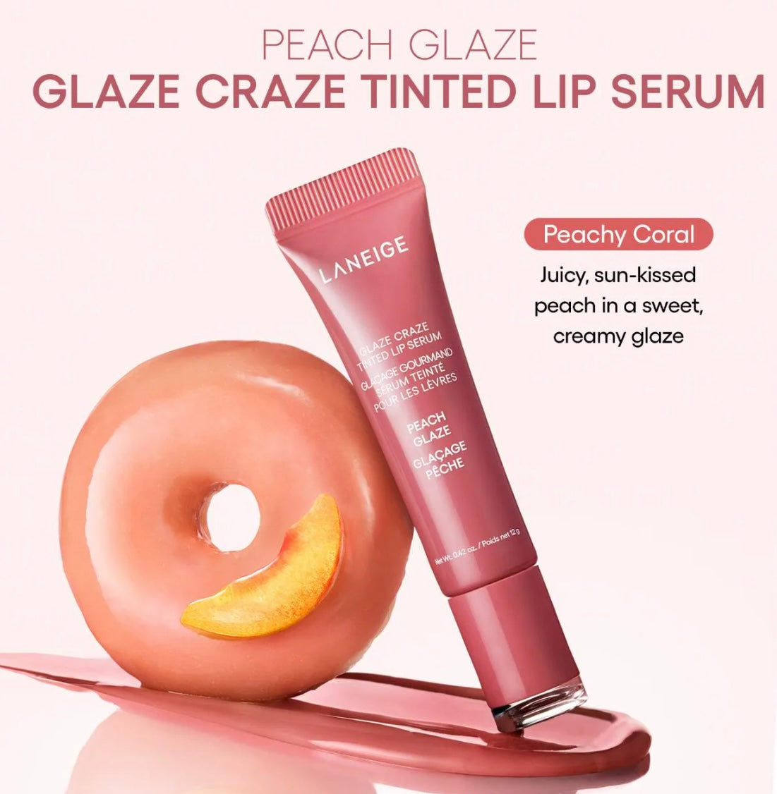 LANEIGE  Glaze Craze Tinted Polypeptide Lip Serum - Peach Glaze