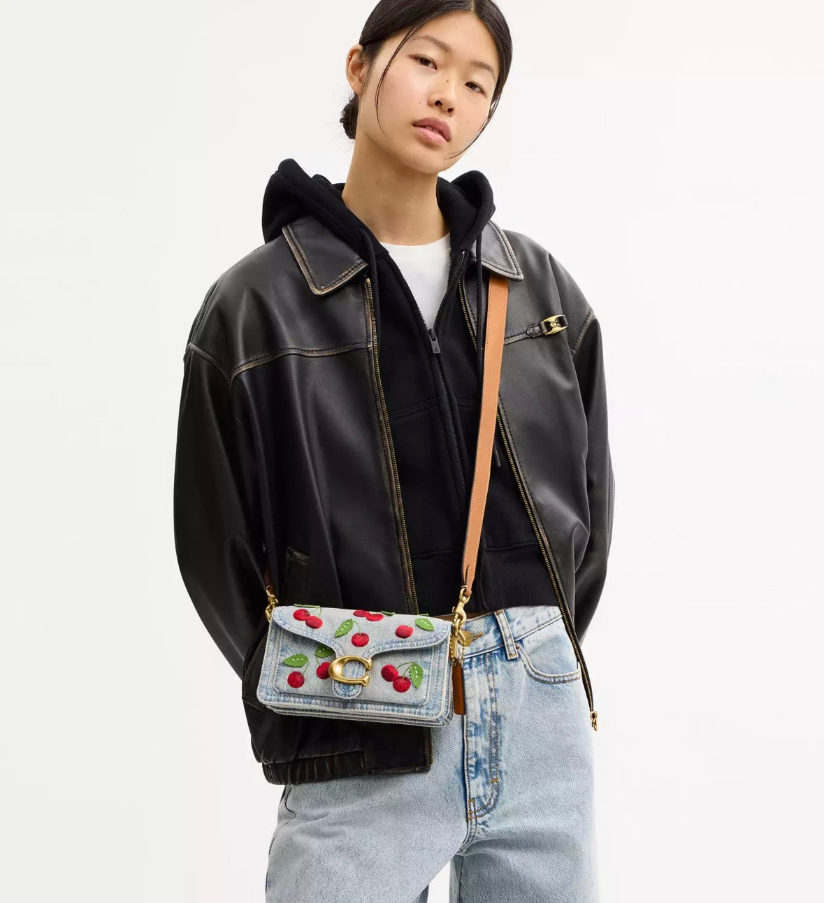 Coach Tabby Shoulder Bag 20 With Cherry Embroidery