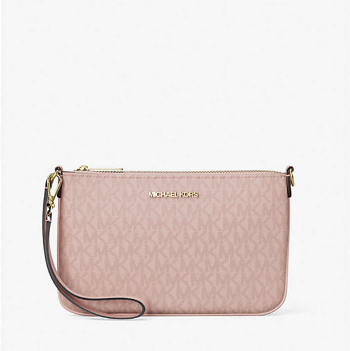 MICHAEL KORS Jet Set Small Pebbled Leather Convertible Wristlet