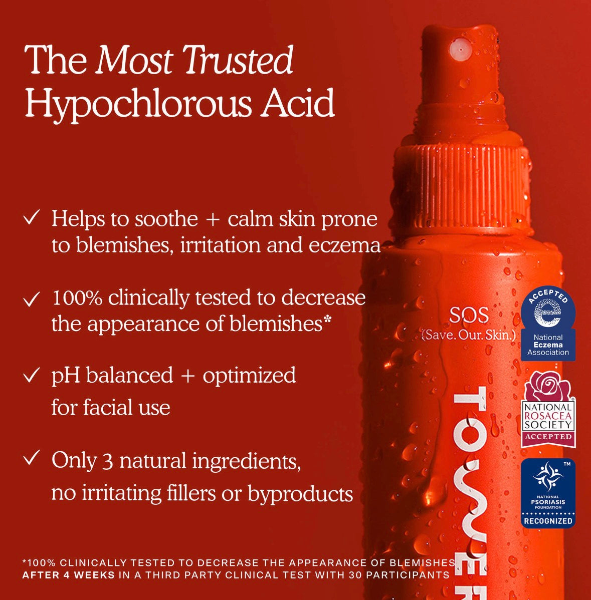 Tower 28 Beauty 
SOS Daily Hypochlorous Acid Spray for Breakouts & Redness 30ml