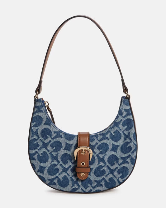 GUESS Nyra Denim Logo Mini Shoulder Bag