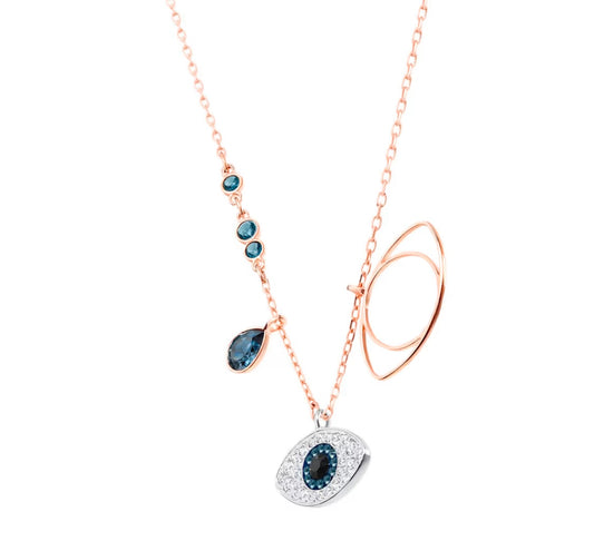 Swarovski Symbolica Pendentif - Evil Eye, Bleu, Finition Métal Mixte