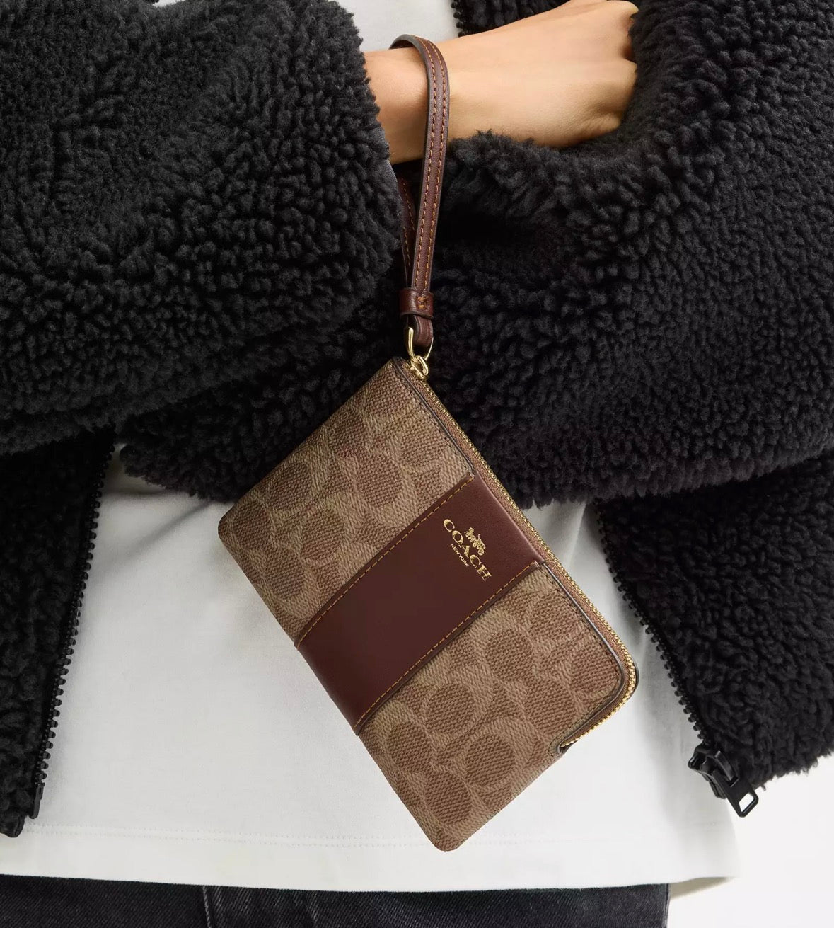 Coach Corner Zip Wristlet