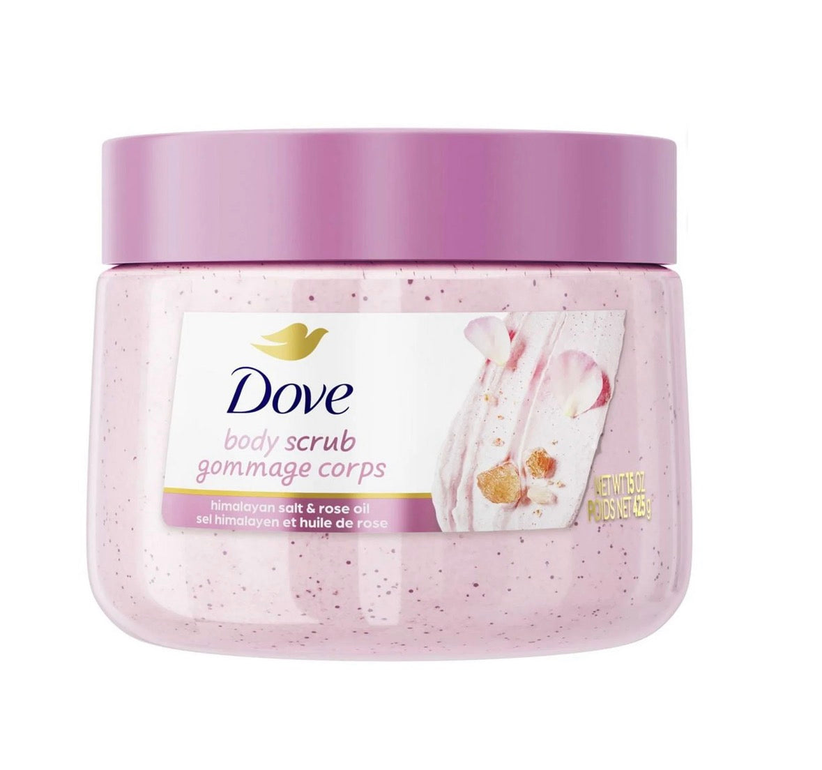 Dove Exfoliating Body Scrub Himalayan Salt & Rose Oil