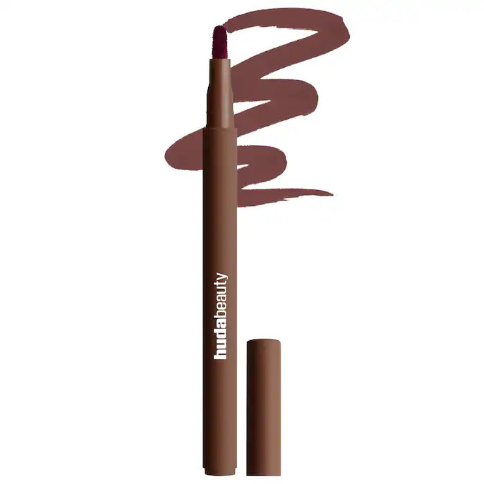 HUDA BEAUTY  Lip Contour Lip Stain for 12-Hour Wear: Rich Brown
