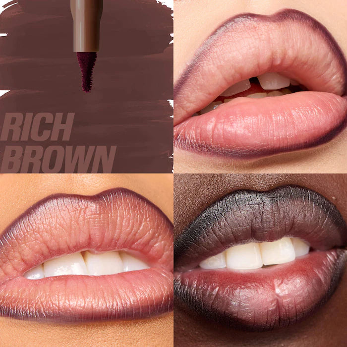 HUDA BEAUTY  Lip Contour Lip Stain for 12-Hour Wear: Rich Brown