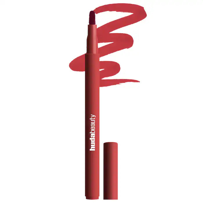 HUDA BEAUTY  Lip Contour Lip Stain for 12-Hour Wear: Cherry Red