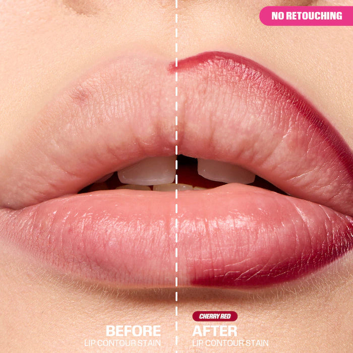 HUDA BEAUTY  Lip Contour Lip Stain for 12-Hour Wear: Cherry Red