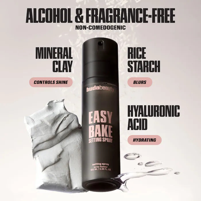 HUDA BEAUTY 
Mini Easy Bake Blurring Setting Spray with 16-Hour Wear