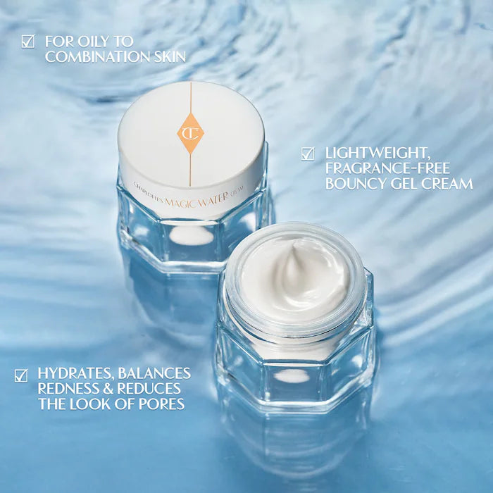 Charlotte Tilbury 
Magic Water Cream Refillable Gel Moisturizer with Niacinamide
