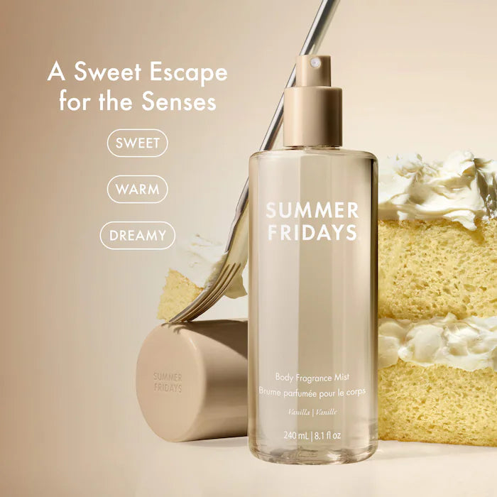 Summer Fridays  Mini Vanilla Hair + Body Fragrance Mist with Vanilla Cake + Radiant Amber