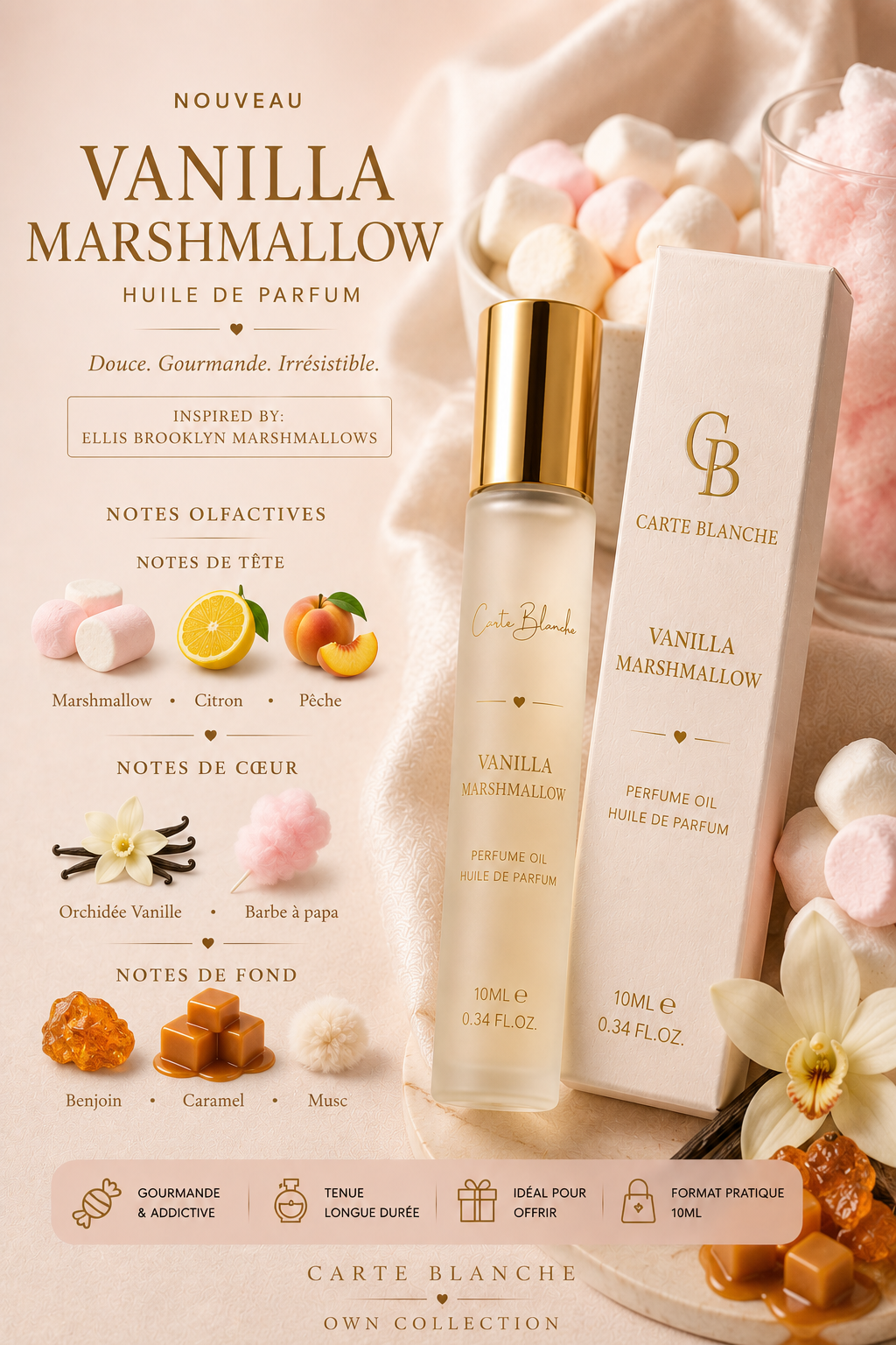 Collection Carte Blanche VANILLA MARSHMALLOW — Huile de Parfum 10 ml