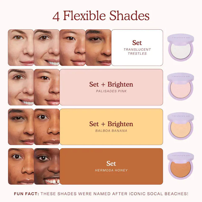 Tower 28 Beauty  GetSet® Blur + Set Talc-Free 12H Pressed Setting Powder : palisades pink