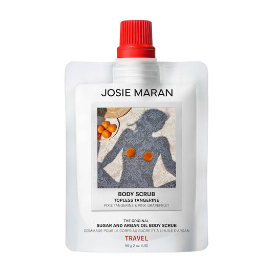 JOSIE MARAN  Mini Topless Tangerine - Argan Oil + Sugar Balm Refillable Exfoliating Body Scrub