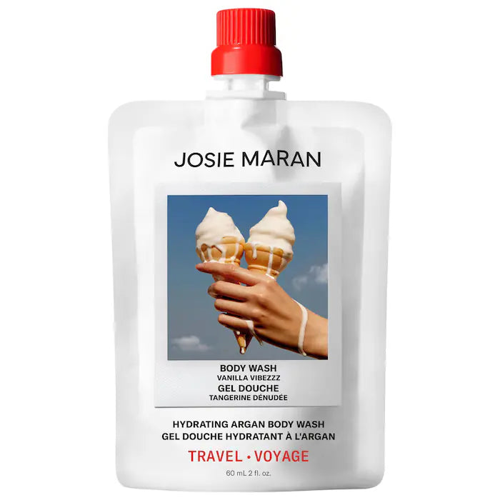 JOSIE MARAN  Mini Vanilla Vibezzz - Hydrating + Cleansing Argan Refillable Body Wash