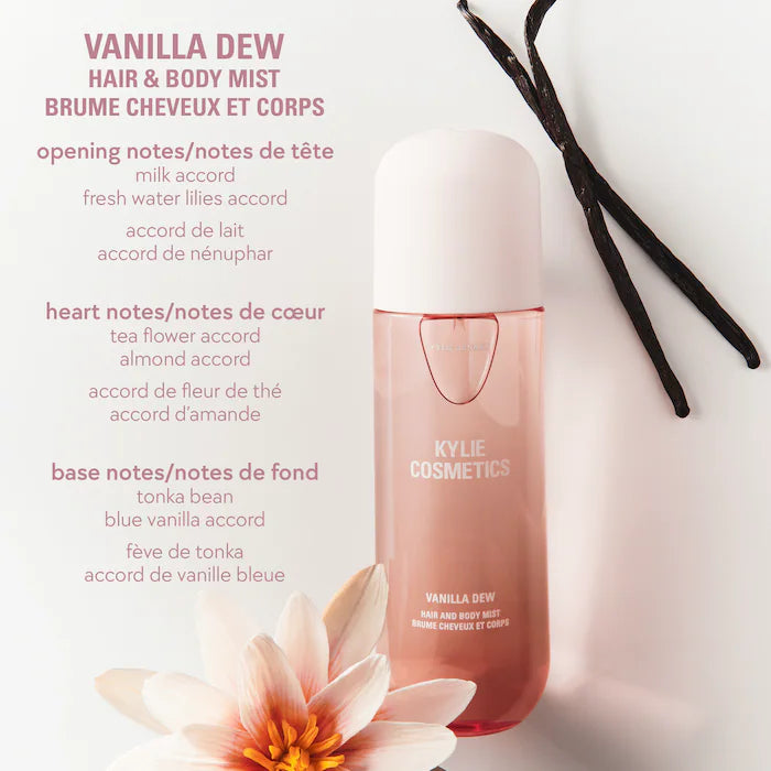 Kylie Cosmetics 
Vanilla Dew Hair & Body Mist