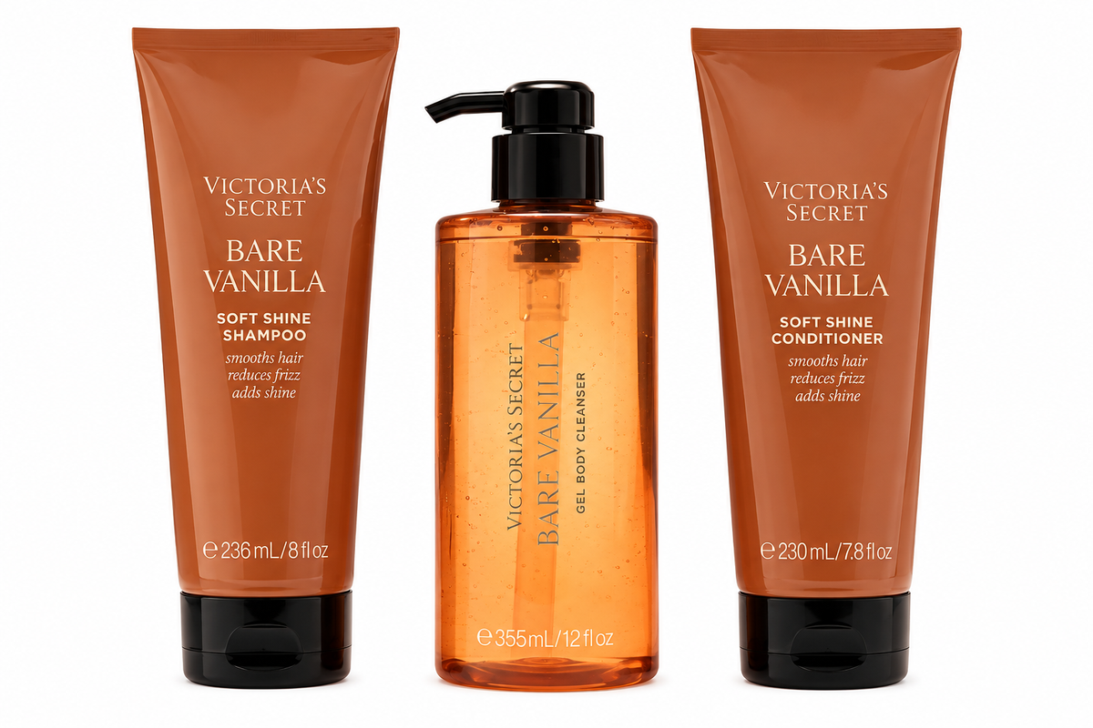 Victoria’s Secret Bare Vanilla Shower Gift Set ft. Shampoo, Conditioner, & Cleanser