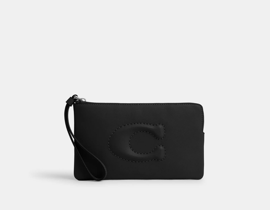 COACH - Grand Wristlet Avec Zip En Coin - Carte Blanche