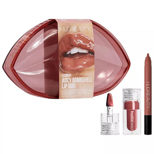 HUDA BEAUTY Juicy Bombshell Lip Gloss + Liner Set - Carte Blanche