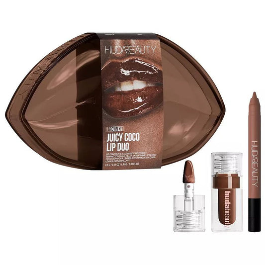 HUDA BEAUTY Juicy Coco Lip Gloss + Liner Set - Carte Blanche